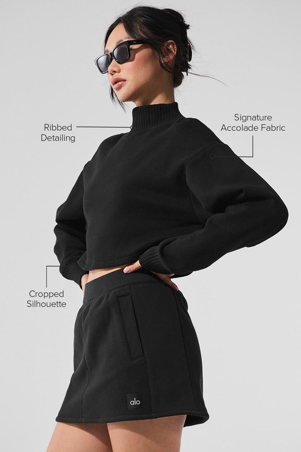 Black Women Alo Yoga Cropped Serenity Coverup | Australia  76482-EVZG