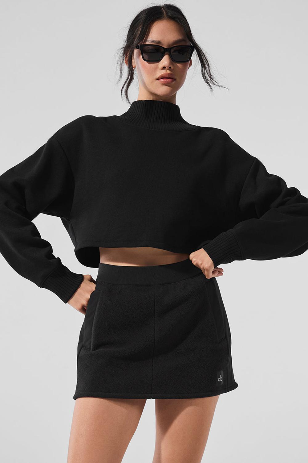Black Women Alo Yoga Cropped Serenity Coverup | Australia  76482-EVZG