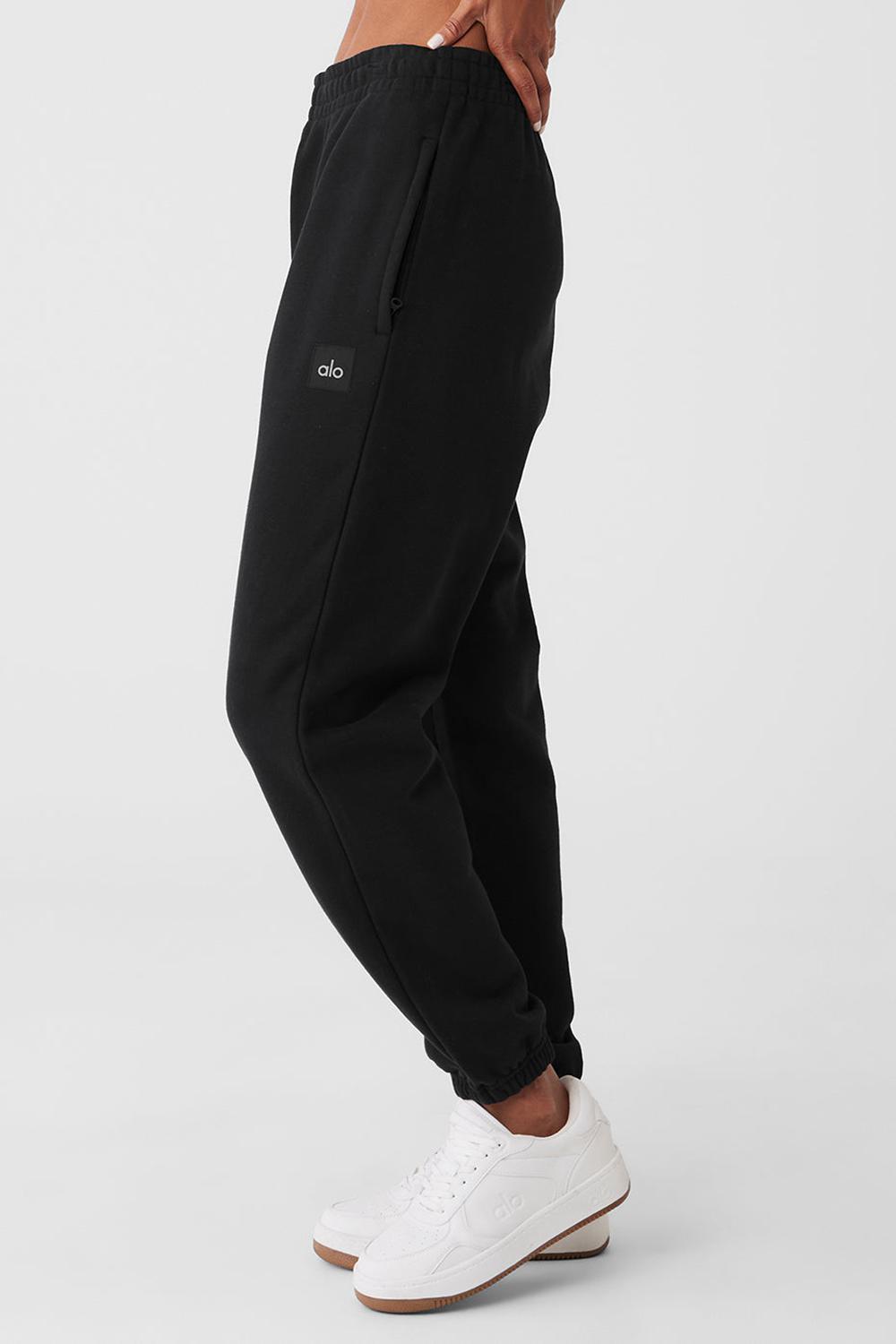 Black Women Alo Yoga Cuffed Renown Heavy Weight Sweatpant | Australia  91025-VHDQ