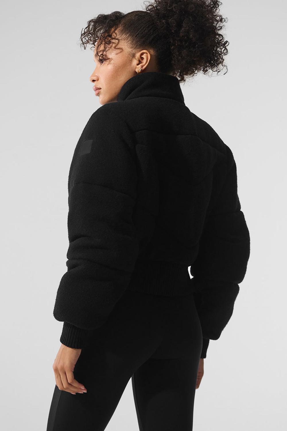 Black Women Alo Yoga Darling Sweater Puffer Jacket | Australia  75328-LUEJ