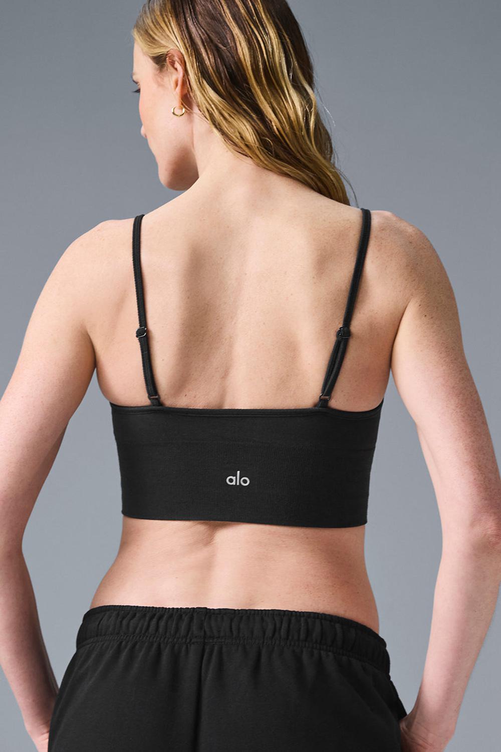 Black Women Alo Yoga Delightlette Bra | Australia  80179-JPVS
