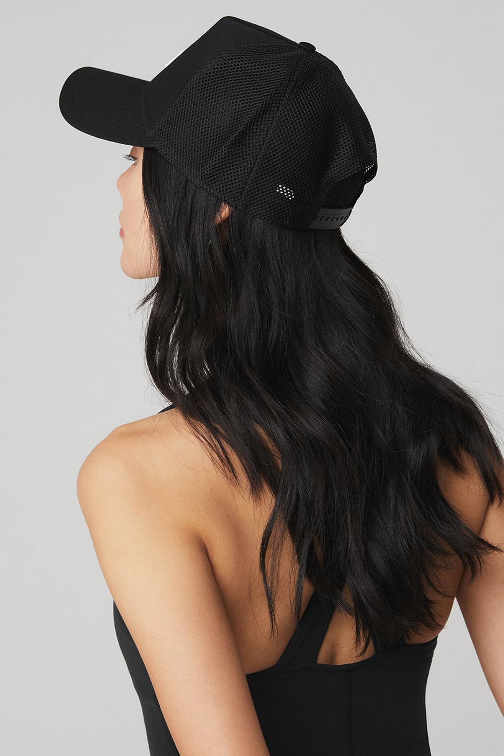 Black Women Alo Yoga District Trucker Hat | Australia  27139-SZEC
