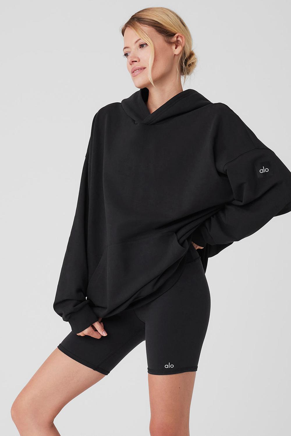 Black Women Alo Yoga Double Take Hoodie | Australia  92305-LXKU