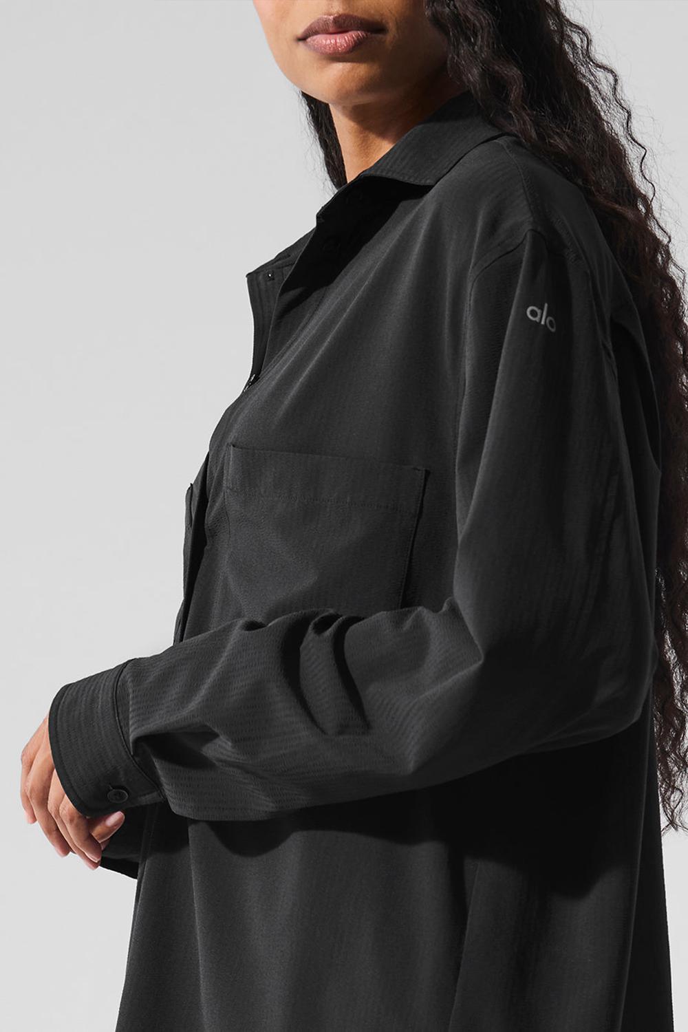Black Women Alo Yoga Dreamscape Button Down Long Sleeve | Australia  92708-BGEC