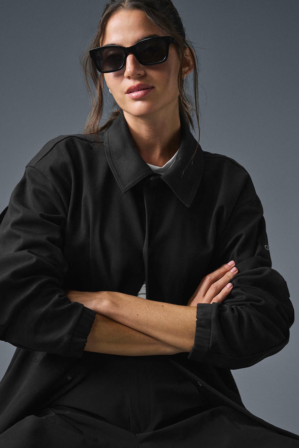 Black Women Alo Yoga Edition Sueded Jacket | Australia  29670-DFOA