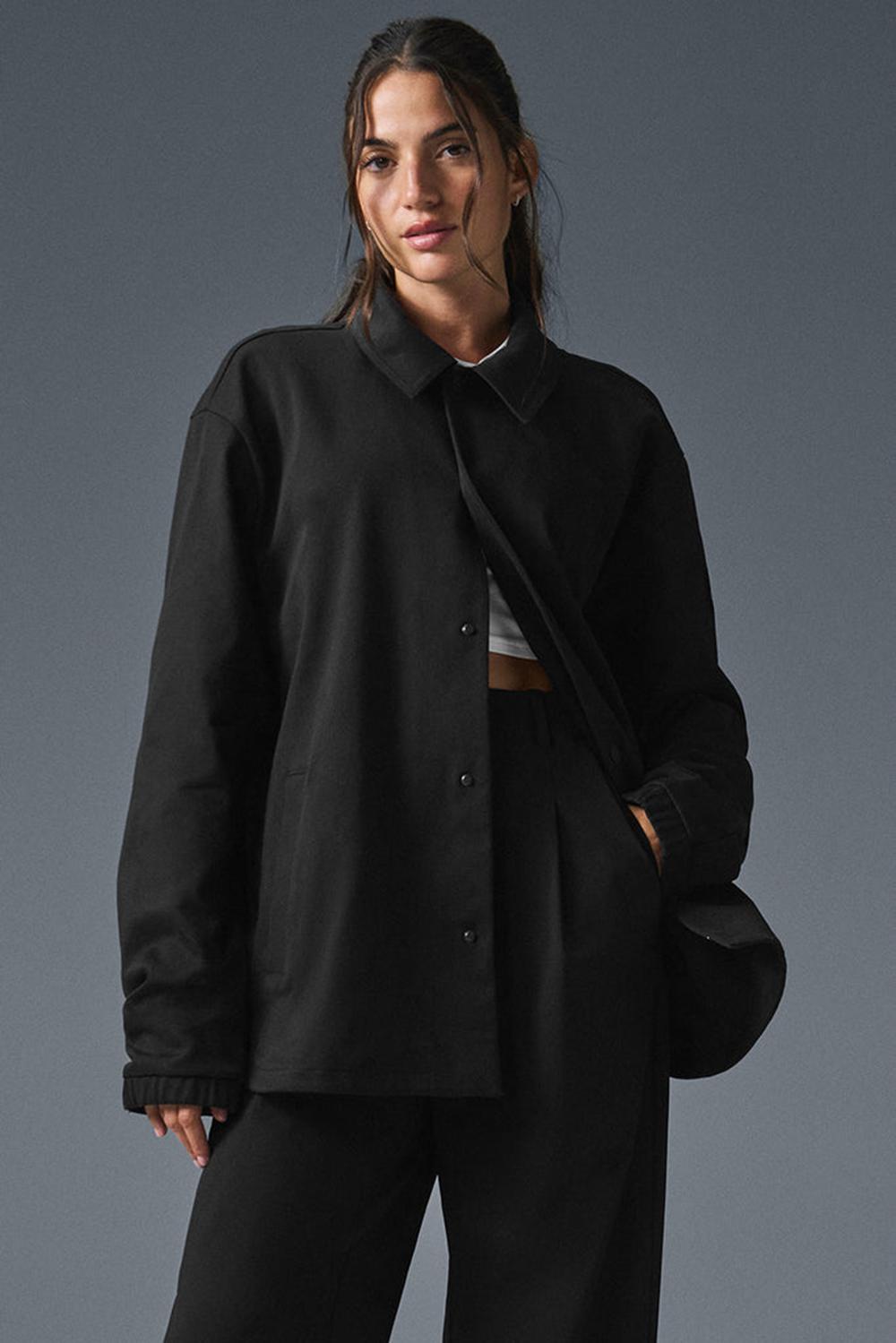 Black Women Alo Yoga Edition Sueded Jacket | Australia  29670-DFOA