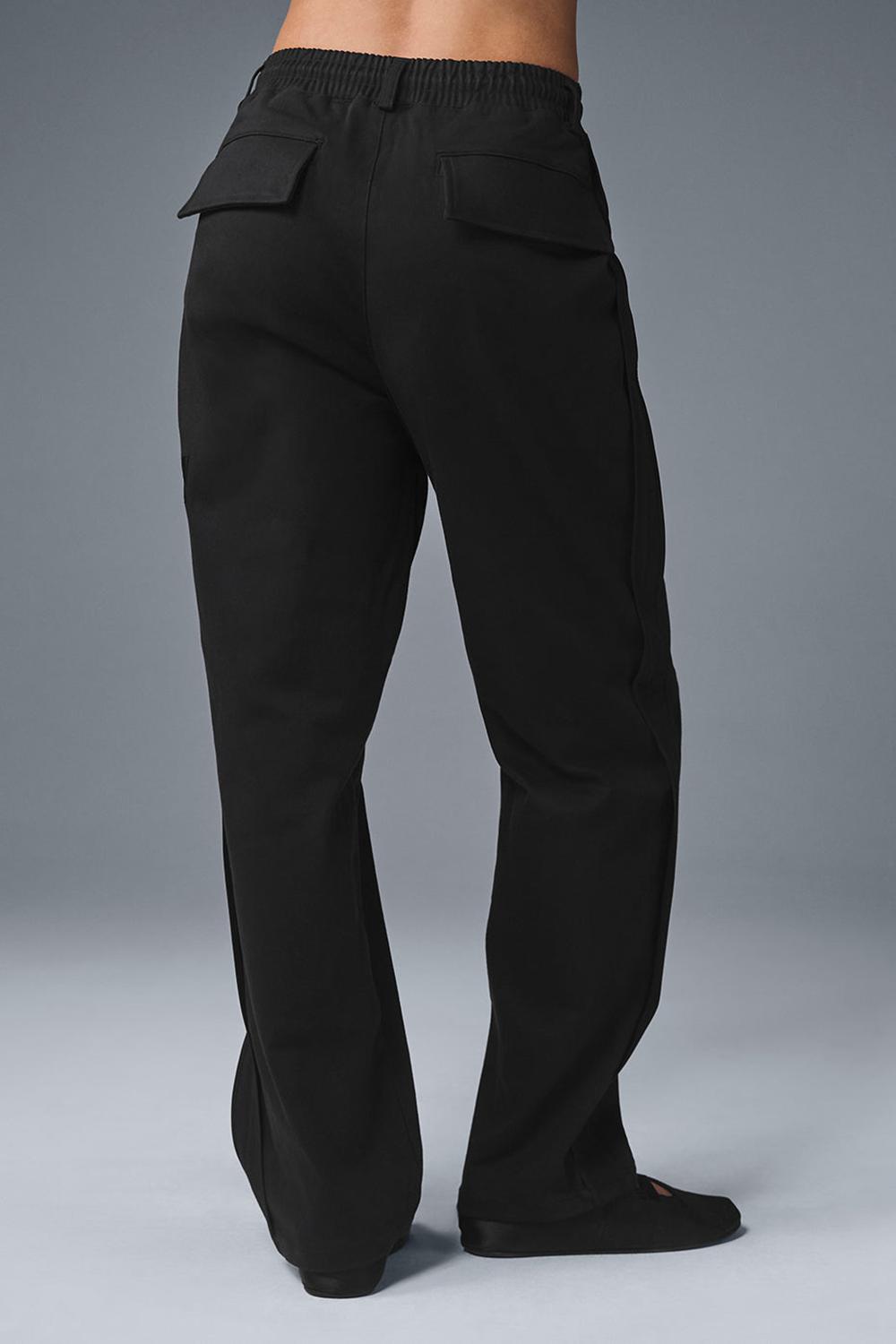 Black Women Alo Yoga Edition Sueded Straight Leg Pant | Australia  52681-SZTD