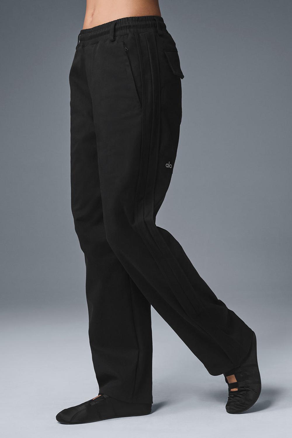 Black Women Alo Yoga Edition Sueded Straight Leg Pant | Australia  52681-SZTD