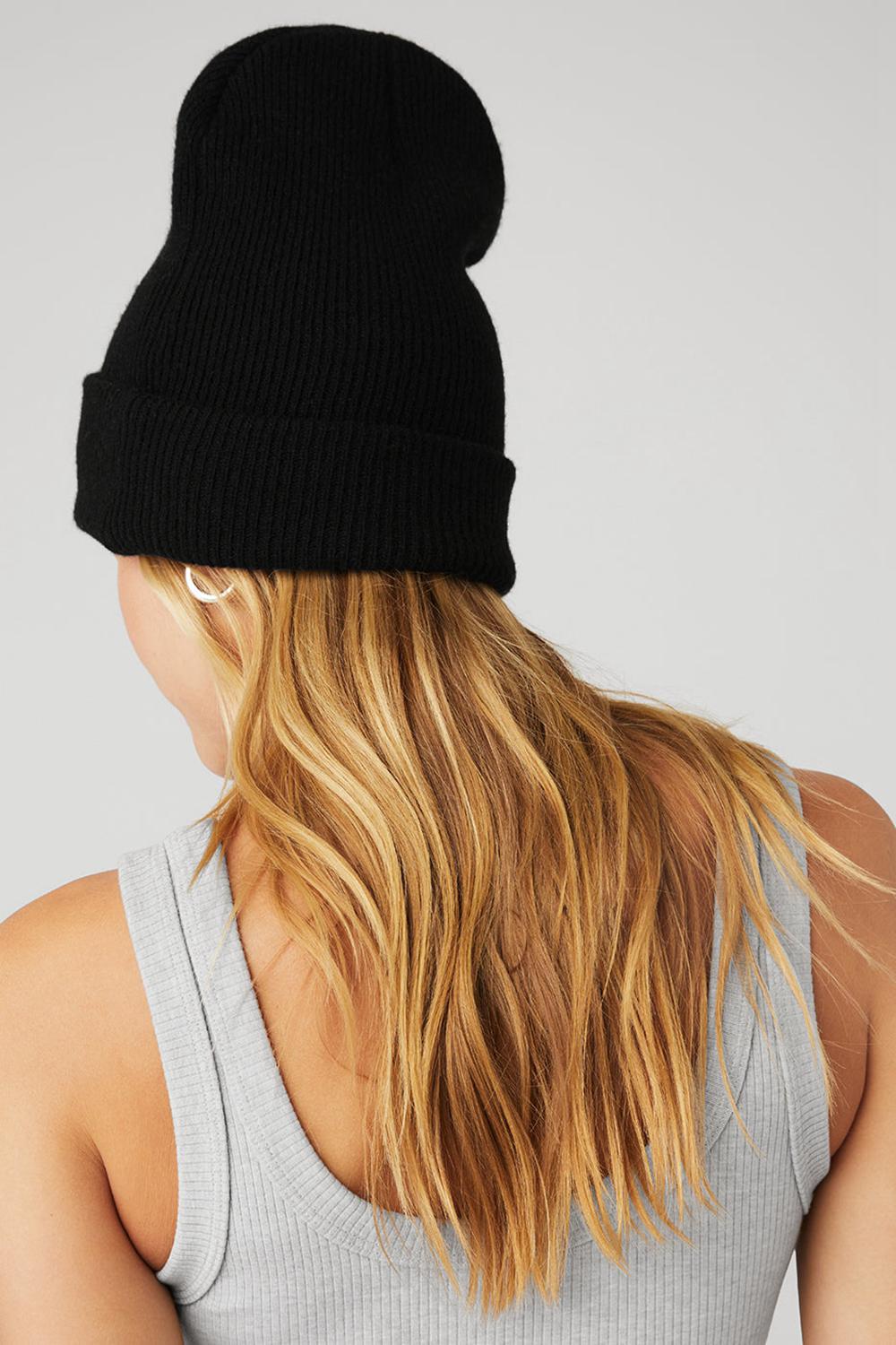 Black Women Alo Yoga Everyday Beanie | Australia  43682-QOLR