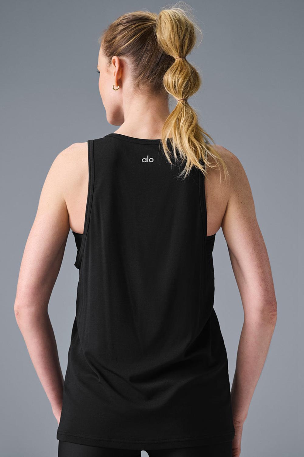 Black Women Alo Yoga Everyday Modal Rib Tank | Australia  09365-GPOK