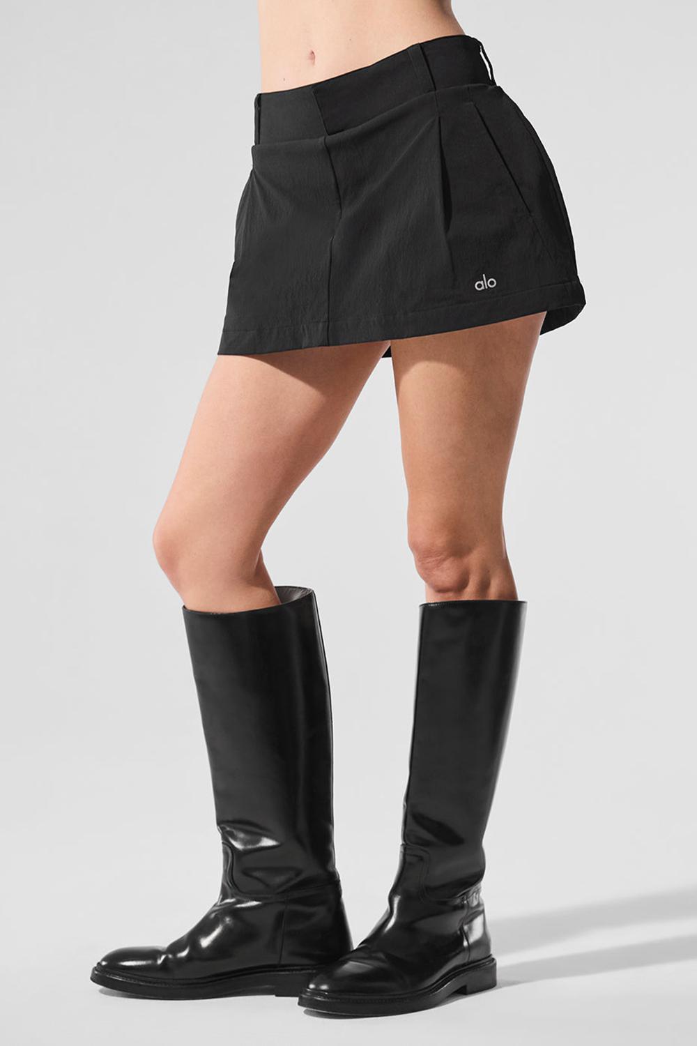 Black Women Alo Yoga Fan Club Mini Skirt | Australia  91405-MXTC