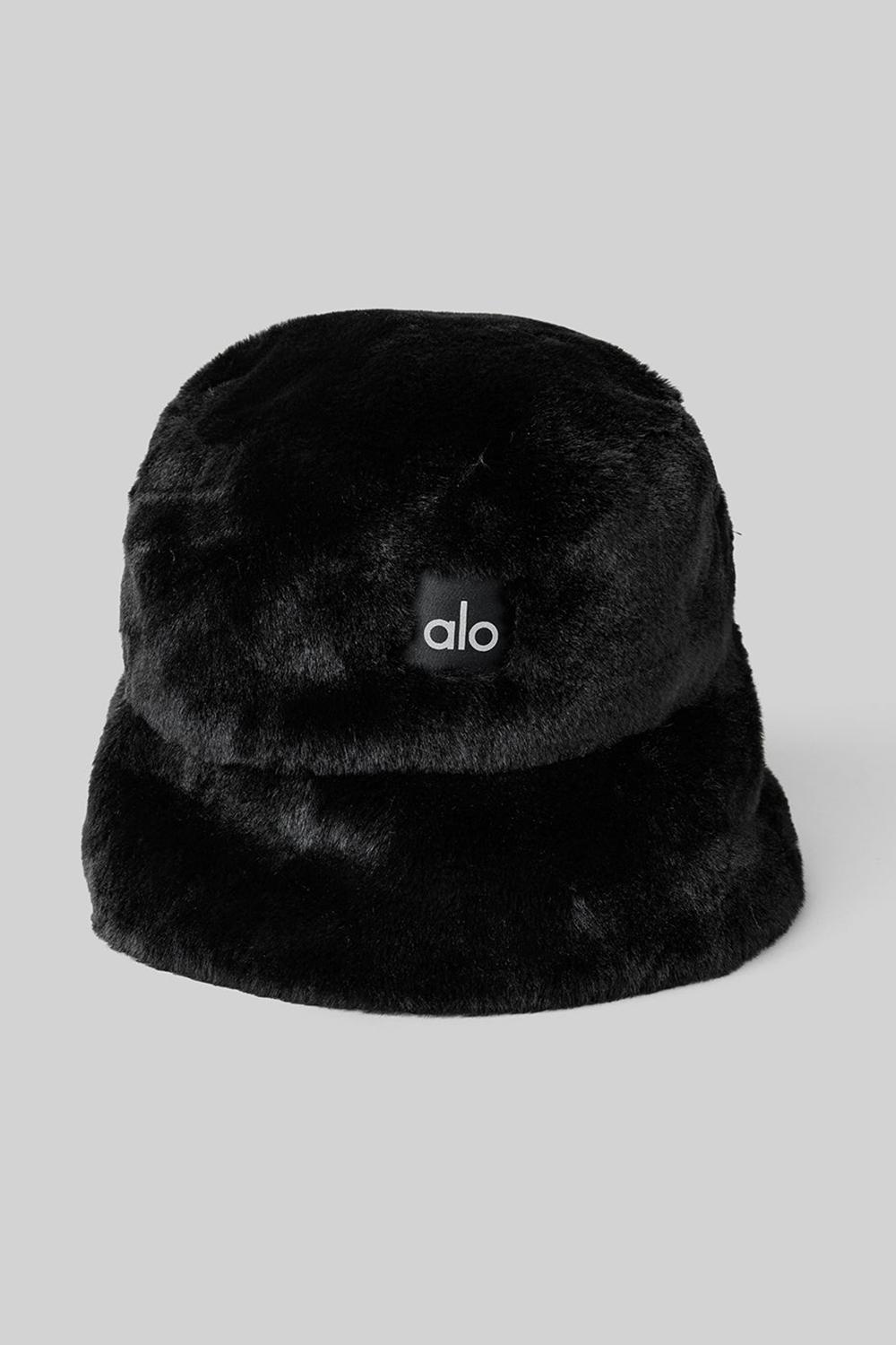 Black Women Alo Yoga Faux Fur Bucket Hat | Australia  09856-QBFO