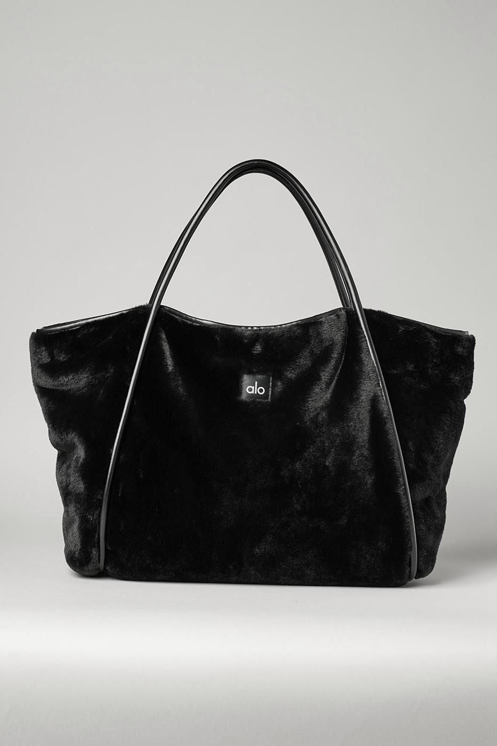 Black Women Alo Yoga Faux Fur Tote Bag | Australia  05178-NFXZ