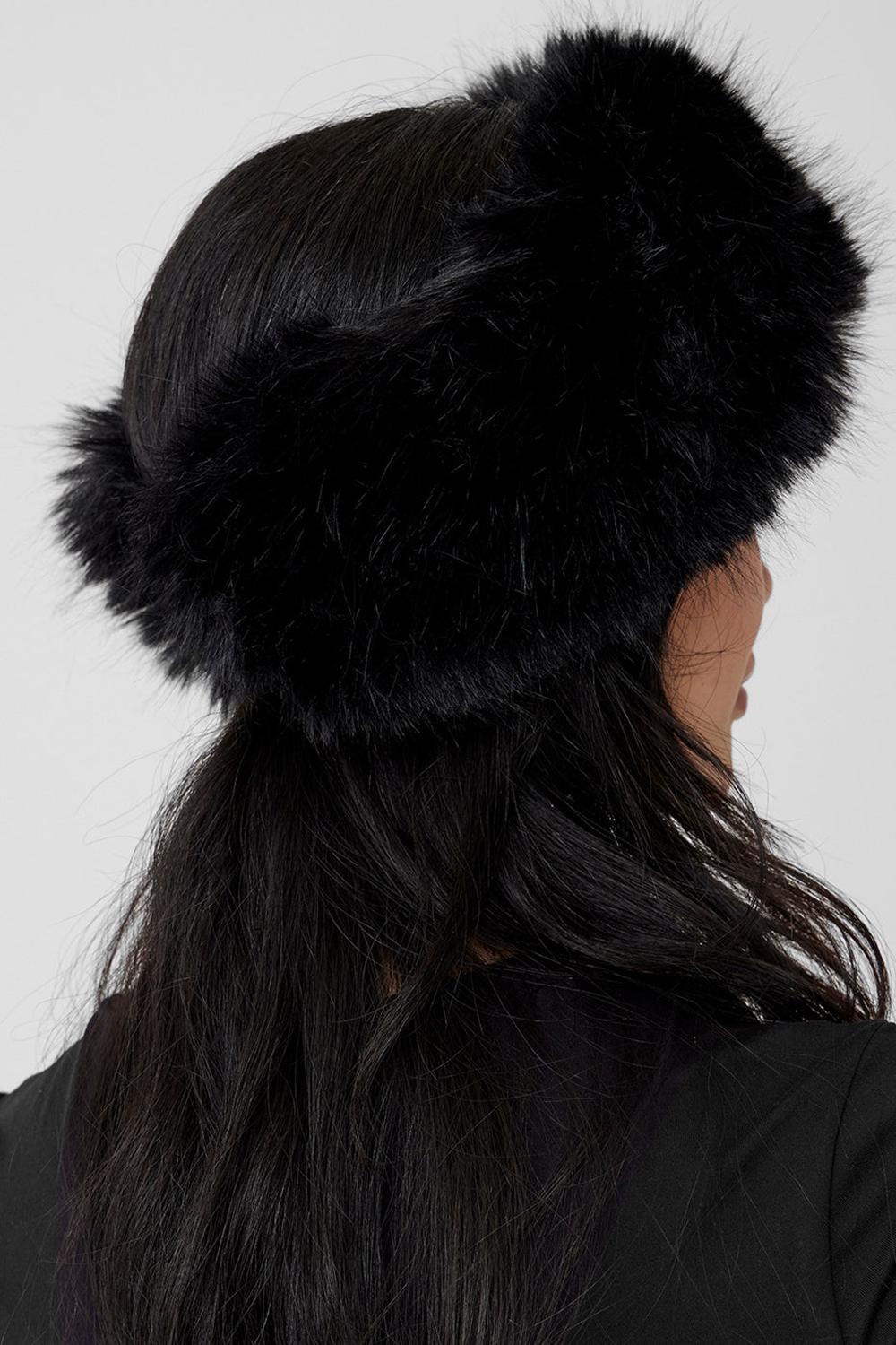 Black Women Alo Yoga Faux Fur Wintersun Headband | Australia  12968-IDPB