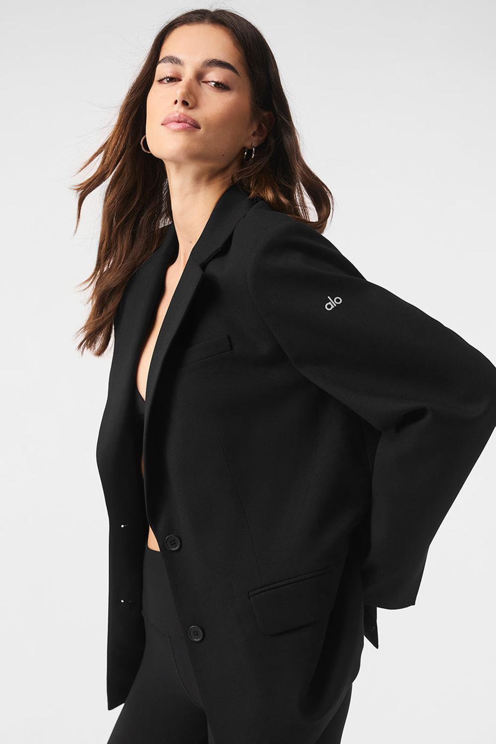 Black Women Alo Yoga First-Class Blazer | Australia  29576-LQPT