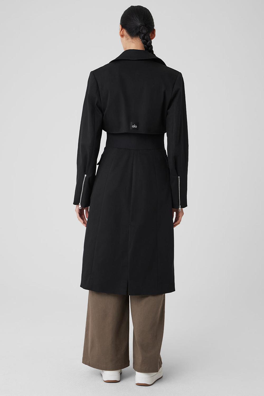 Black Women Alo Yoga Formation Trench Coat | Australia  96520-LMUN