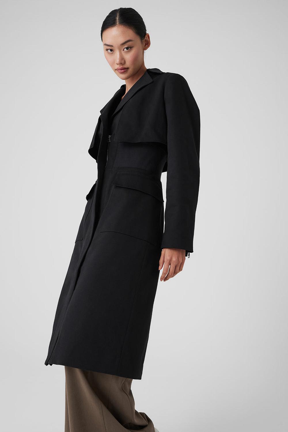 Black Women Alo Yoga Formation Trench Coat | Australia  96520-LMUN