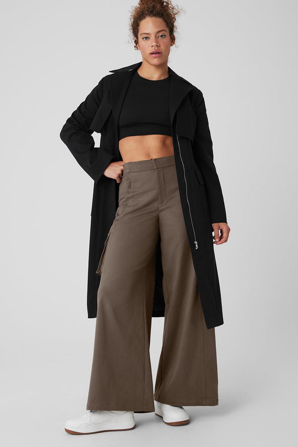 Black Women Alo Yoga Formation Trench Coat | Australia  96520-LMUN