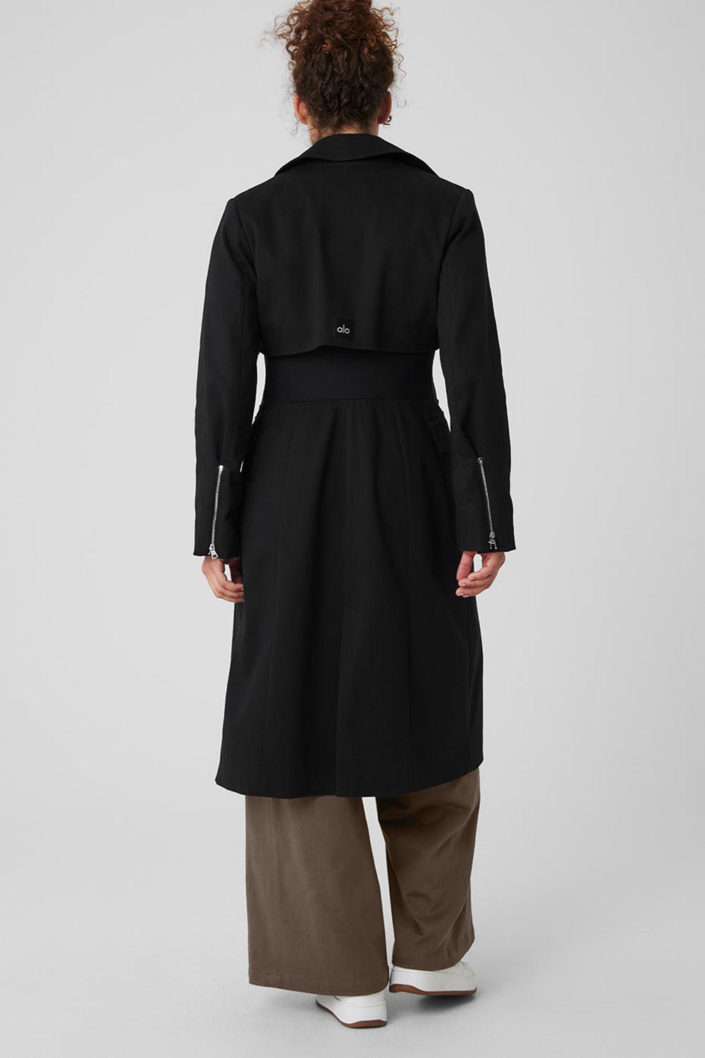 Black Women Alo Yoga Formation Trench Coat | Australia  96520-LMUN