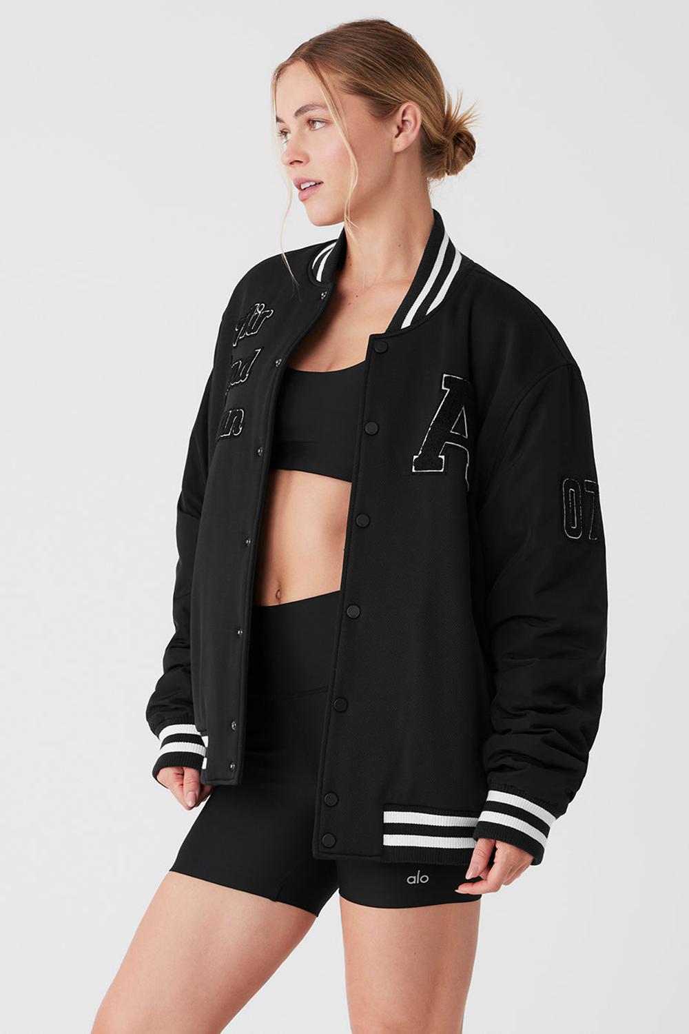 Black Women Alo Yoga G.O.A.T Jacket | Australia  31645-QVLN