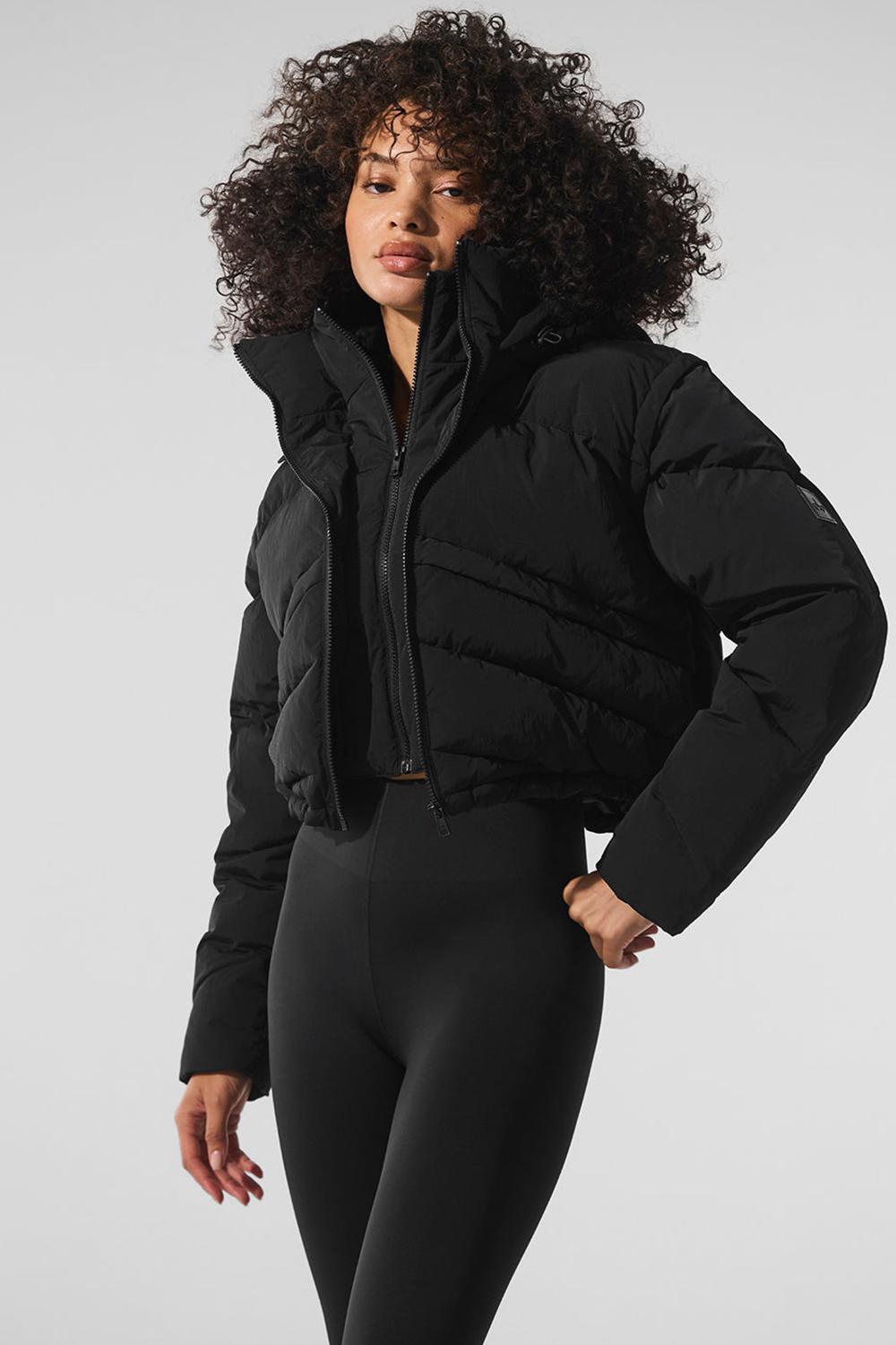 Black Women Alo Yoga Glacier Puffer Jacket | Australia  79640-FIHX