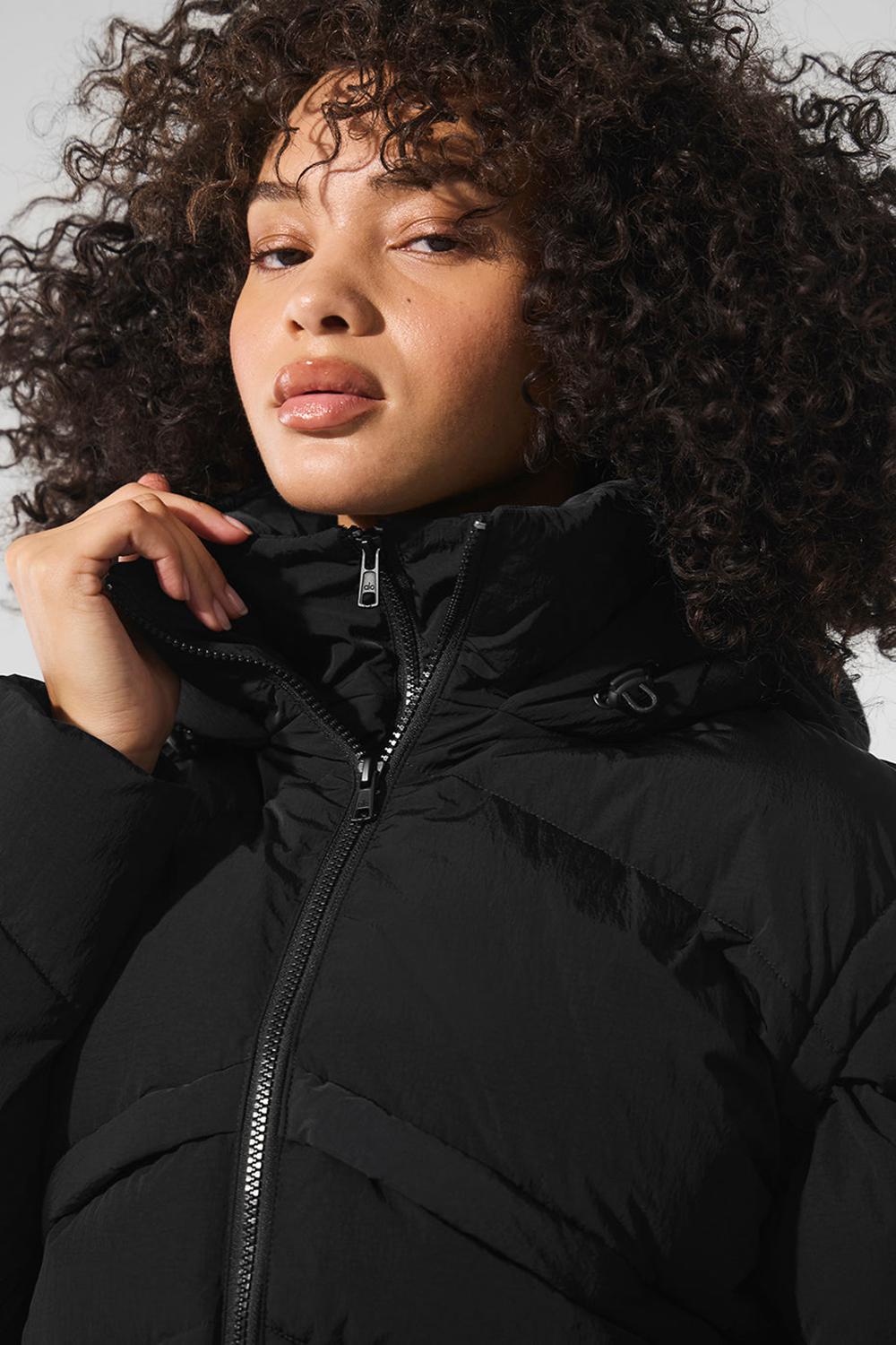 Black Women Alo Yoga Glacier Puffer Jacket | Australia  79640-FIHX