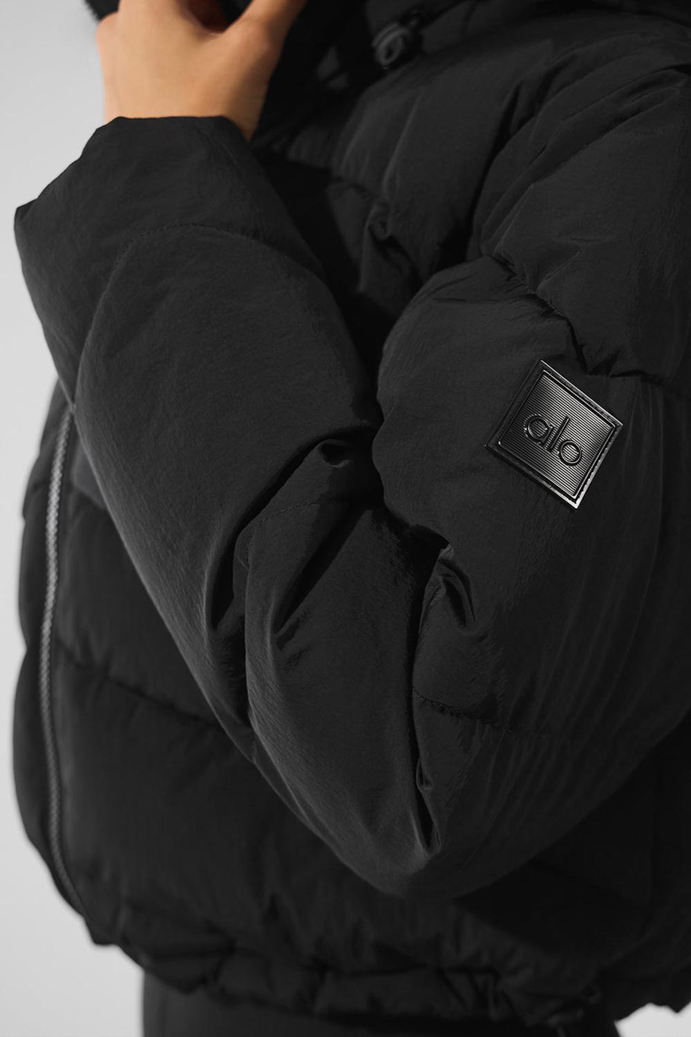 Black Women Alo Yoga Glacier Puffer Jacket | Australia  79640-FIHX