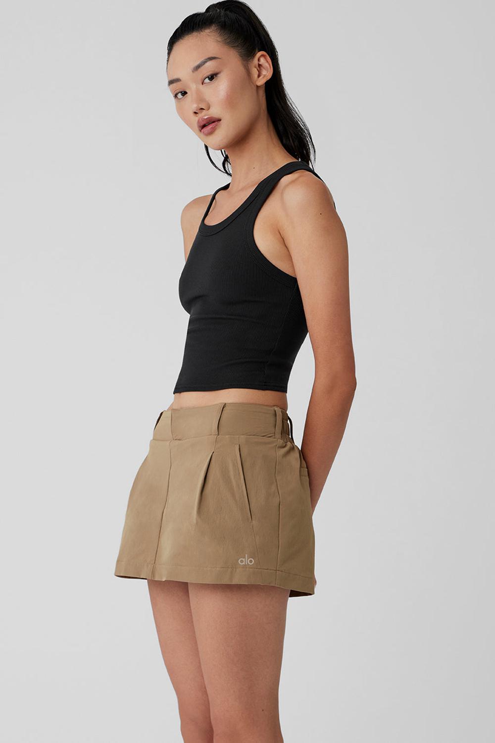 Black Women Alo Yoga Goddess Ribbed Go-To Tank | Australia  91750-HDXN