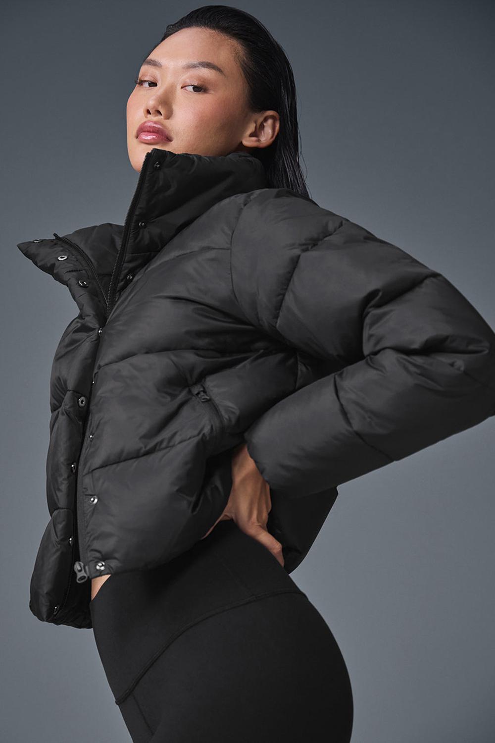 Black Women Alo Yoga Gold Rush Puffer Jacket | Australia  35870-FXZK