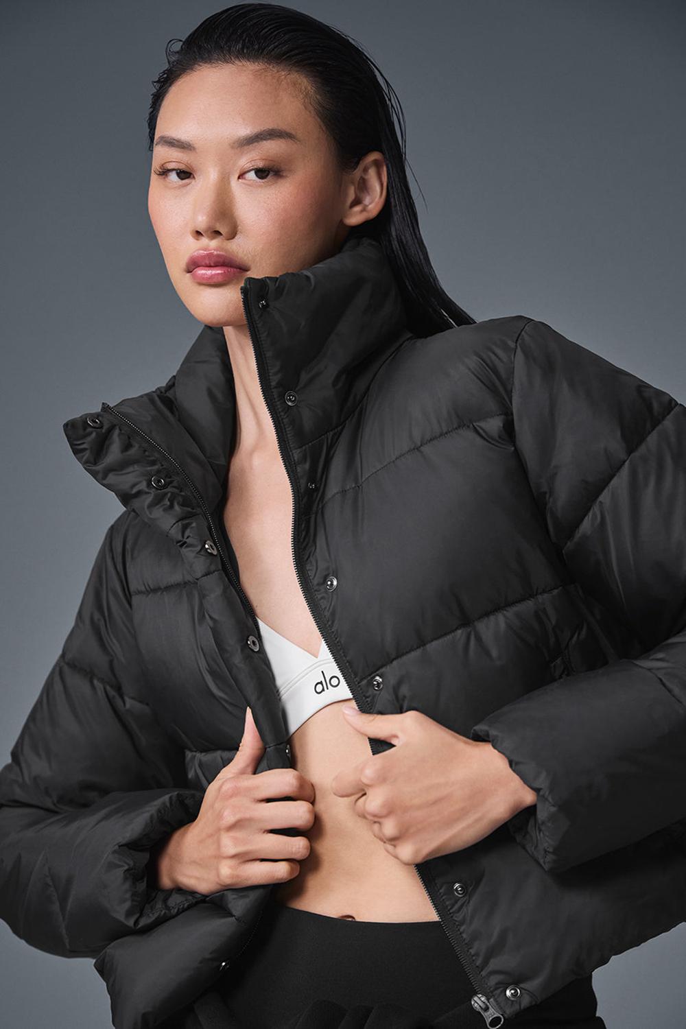 Black Women Alo Yoga Gold Rush Puffer Jacket | Australia  35870-FXZK