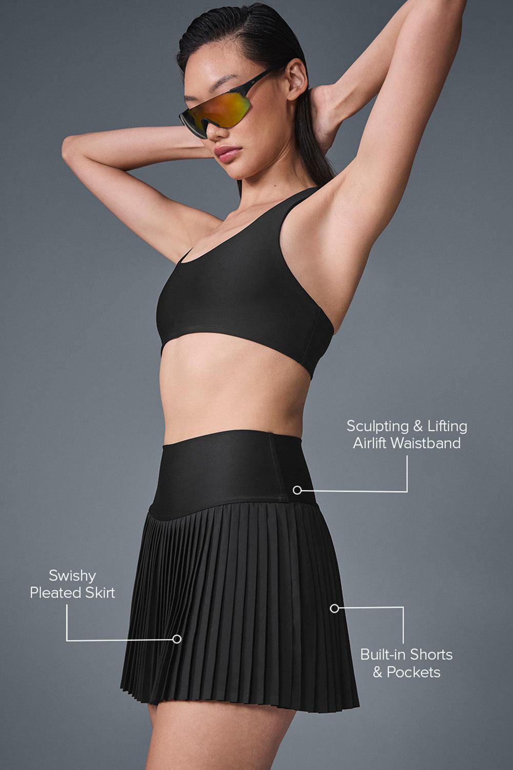 Black Women Alo Yoga Grand Slam Tennis Skirt | Australia  06217-VRCX