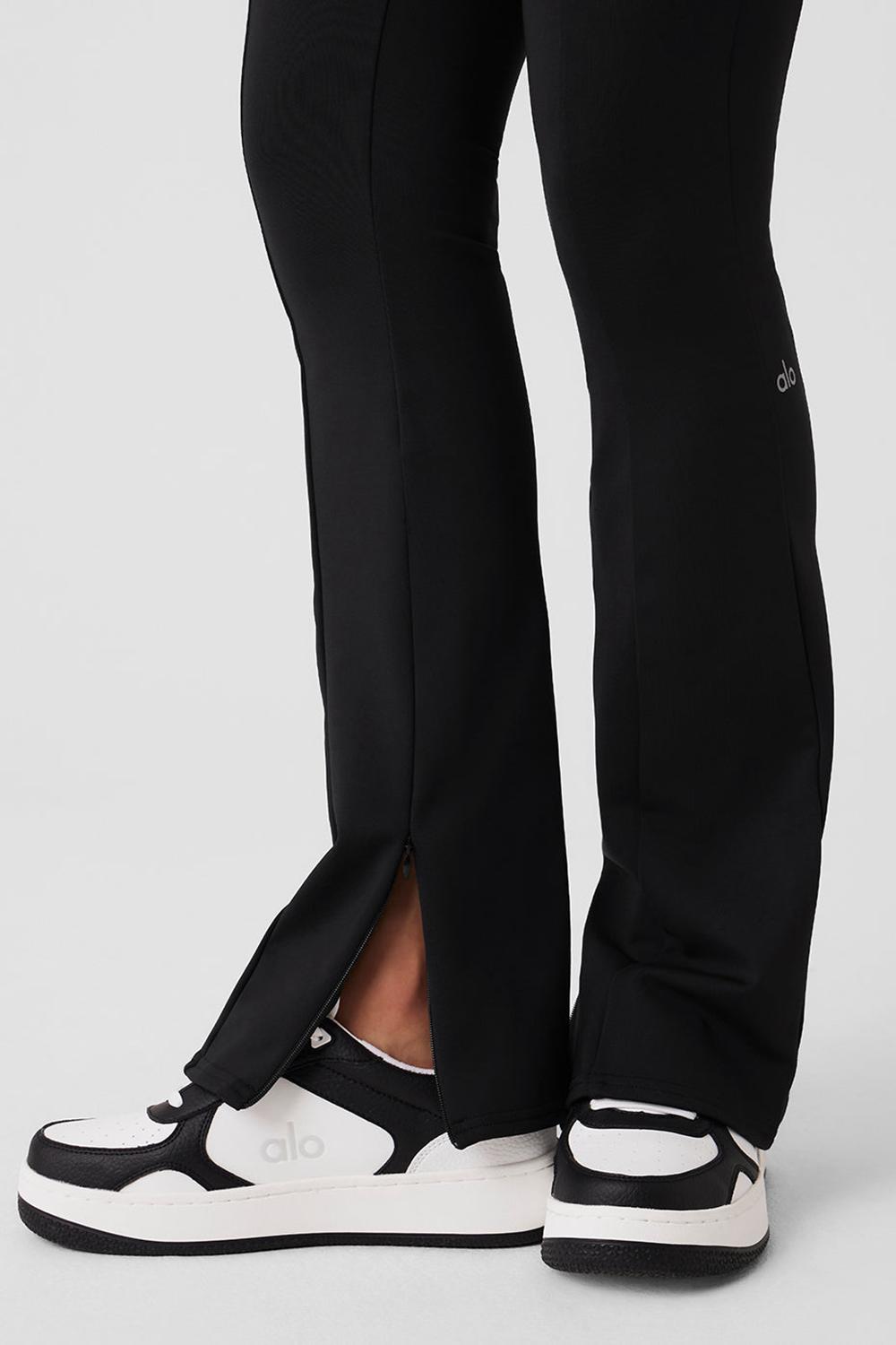Black Women Alo Yoga High-Waist 7/8 Zip It Flare Legging | Australia  97536-WPSD