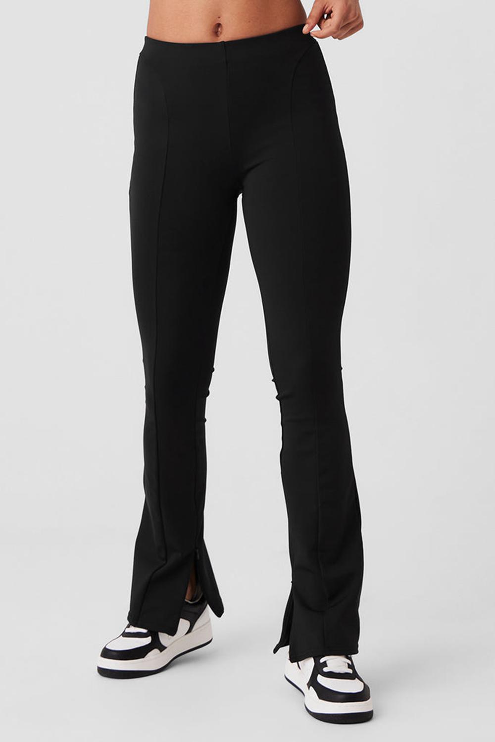 Black Women Alo Yoga High-Waist 7/8 Zip It Flare Legging | Australia  97536-WPSD