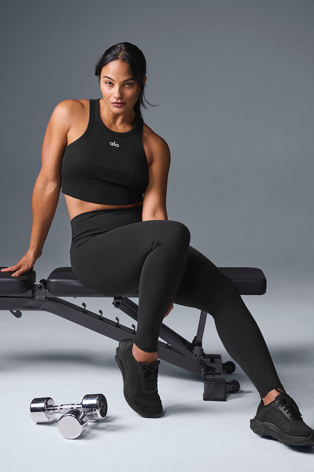 Black Women Alo Yoga High-Waist Airbrush Legging | Australia  58647-AIVC