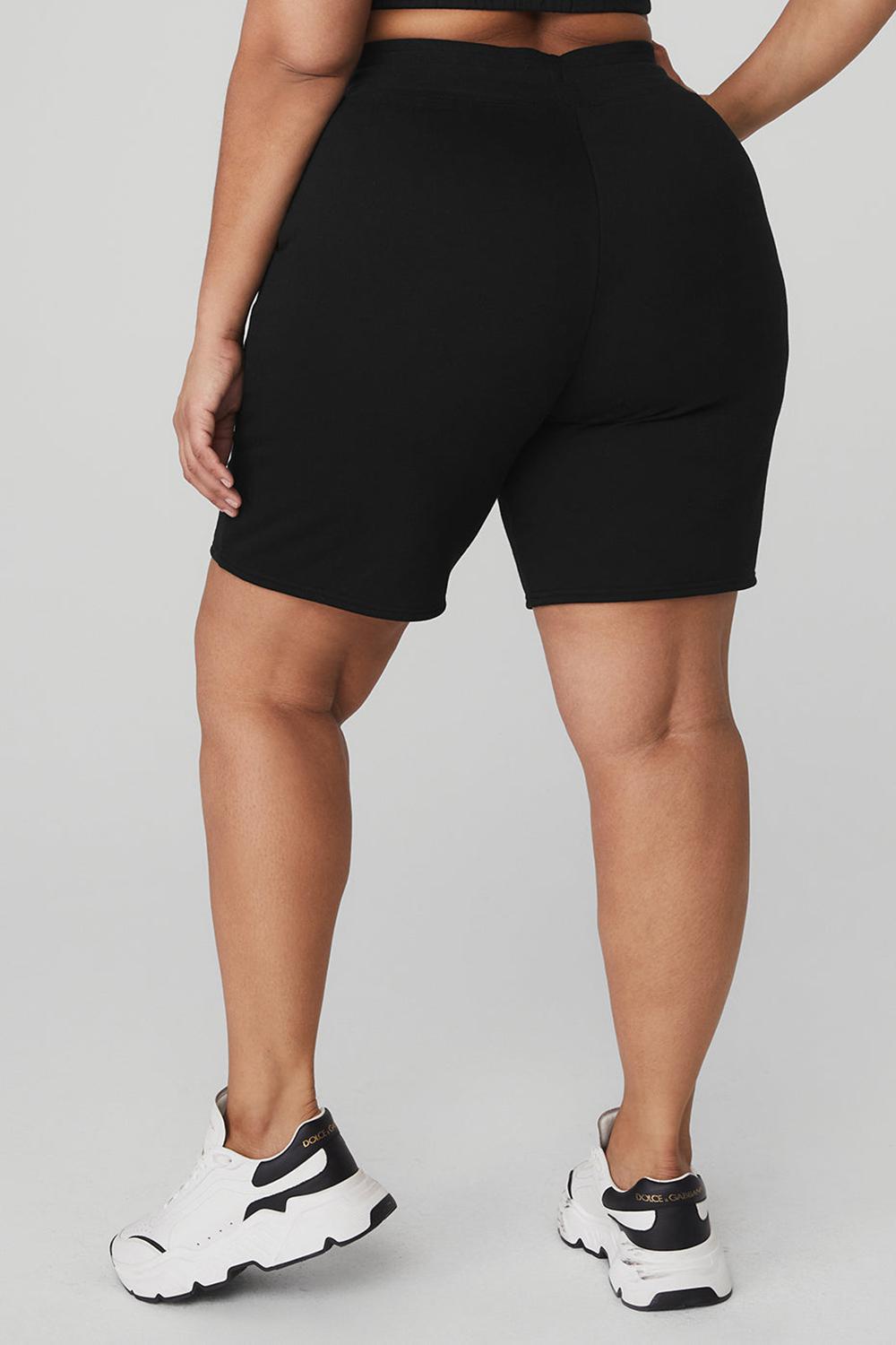 Black Women Alo Yoga High-Waist Easy Sweat Short | Australia  13249-YHST