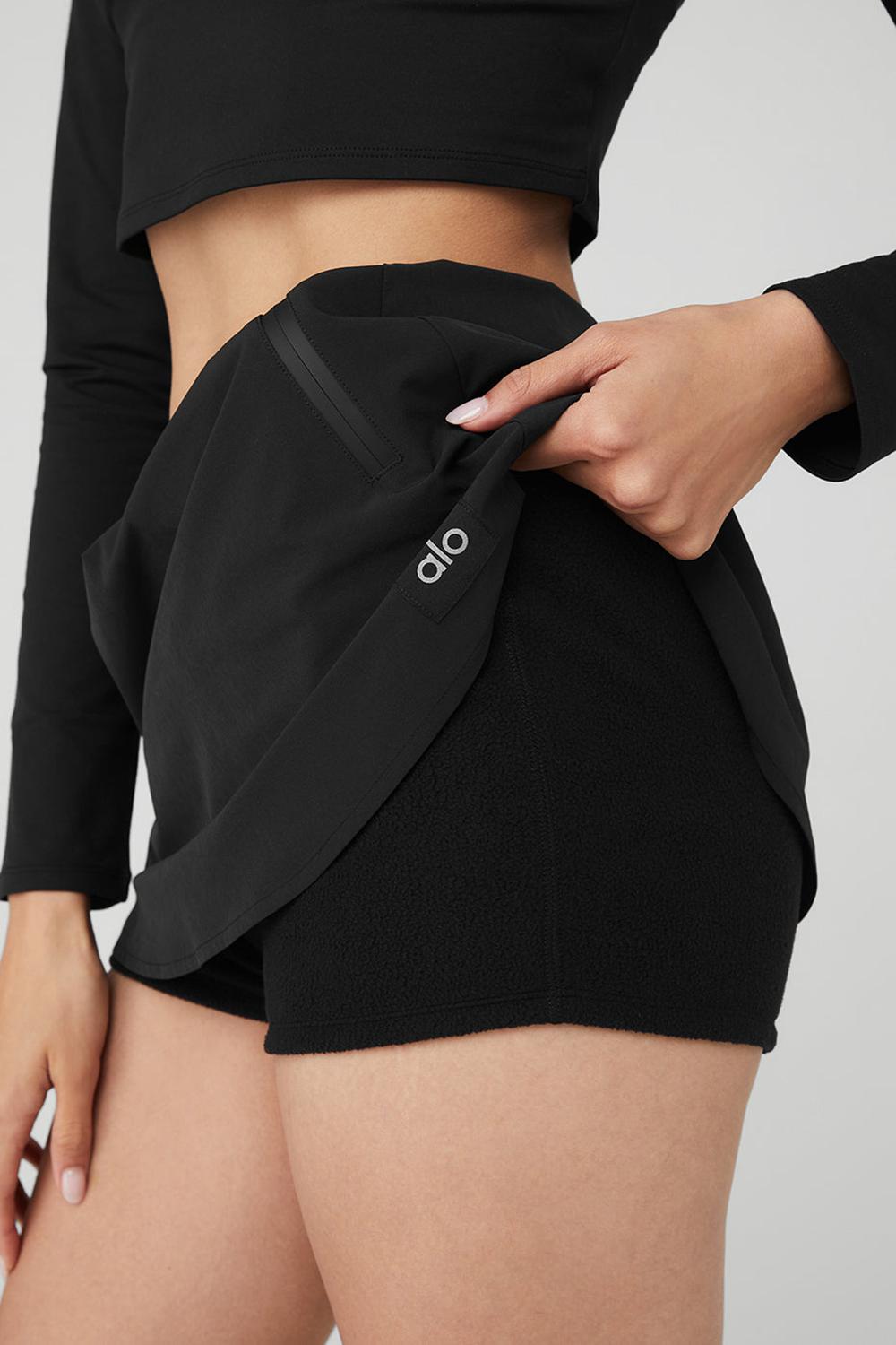 Black Women Alo Yoga High-Waist Elevation Mini Skirt | Australia  81230-XQCM
