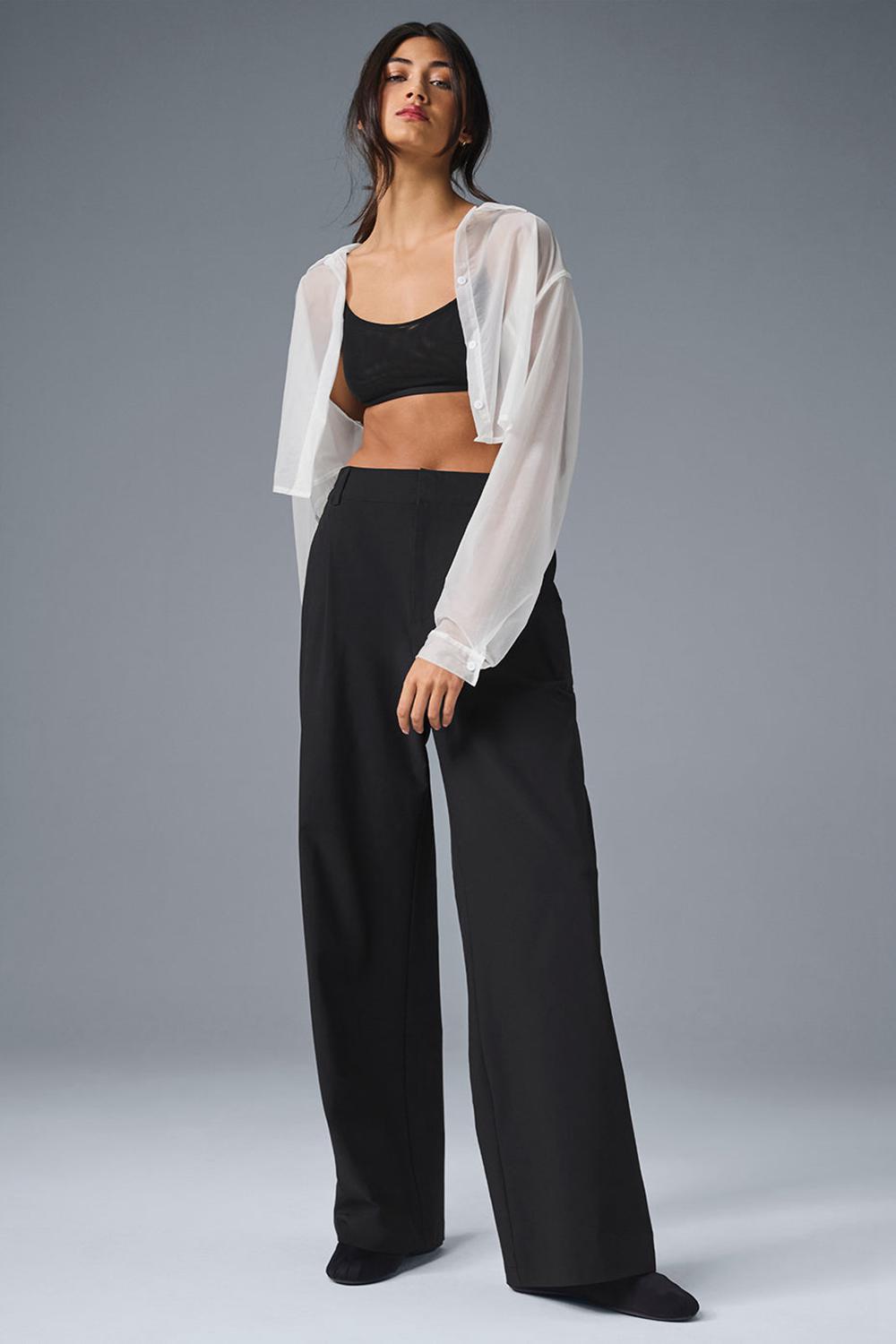 Black Women Alo Yoga High-Waist Pursuit (Regular) Pant | Australia  28091-VYDH