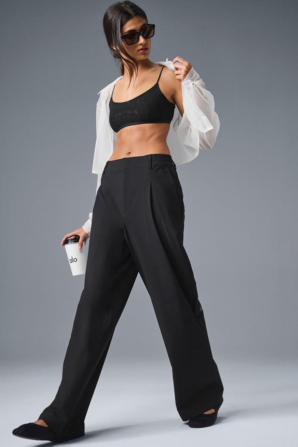 Black Women Alo Yoga High-Waist Pursuit (Regular) Pant | Australia  28091-VYDH