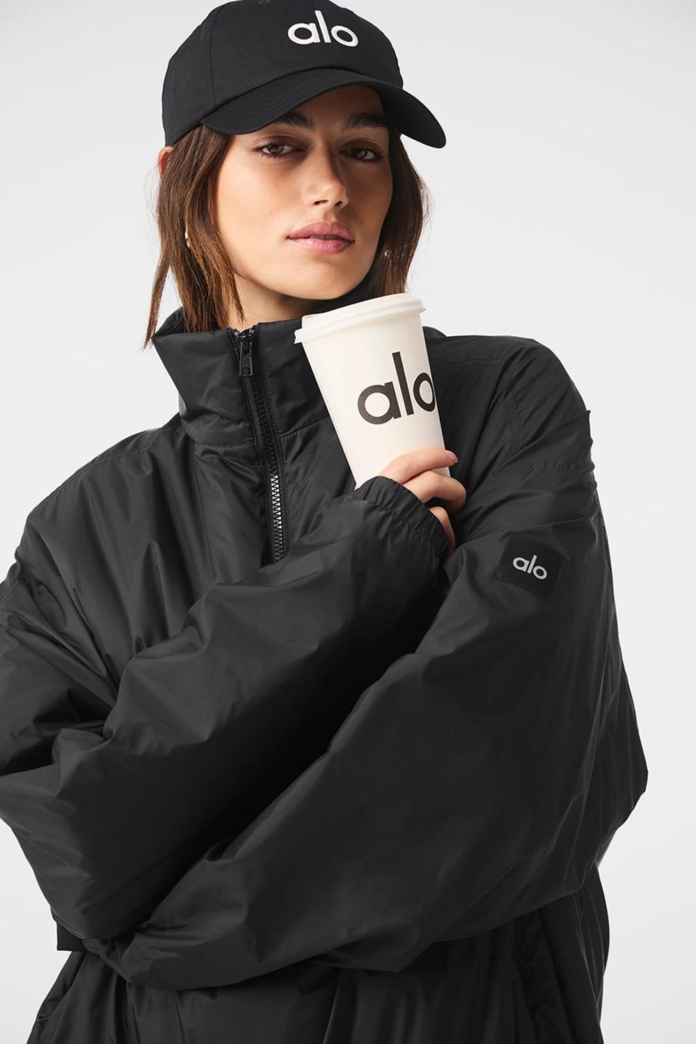Black Women Alo Yoga Latitude Light Weight 1/2 Zip Pullover Jacket | Australia  52130-YEJI