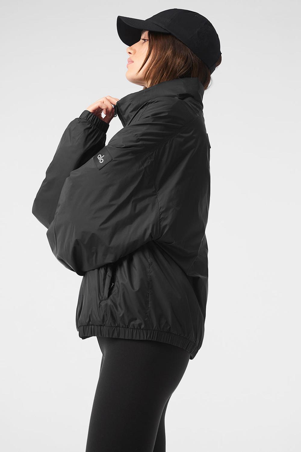Black Women Alo Yoga Latitude Light Weight 1/2 Zip Pullover Jacket | Australia  52130-YEJI