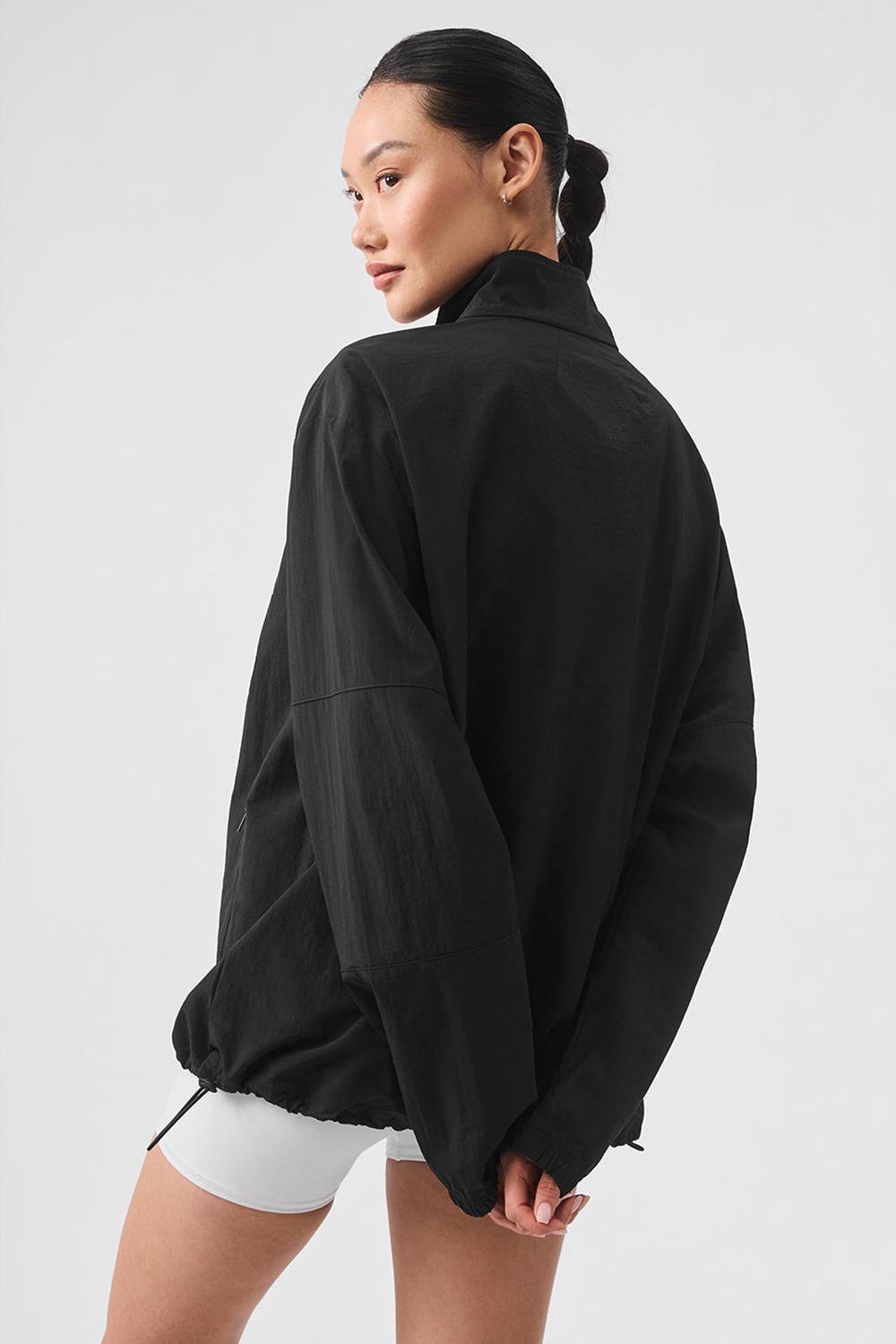 Black Women Alo Yoga Lightweight Takeaway Track Pullover | Australia  57836-YKMR