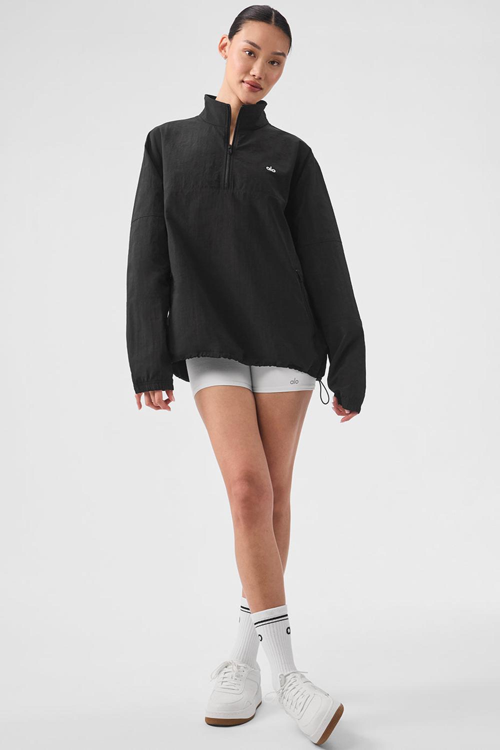 Black Women Alo Yoga Lightweight Takeaway Track Pullover | Australia  57836-YKMR