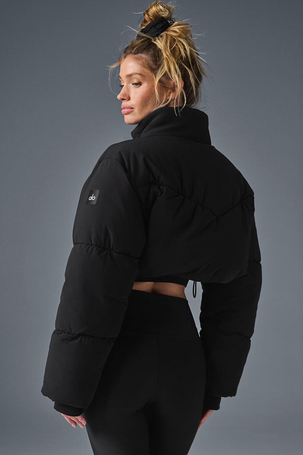 Black Women Alo Yoga Main Act Corset Puffer Jacket | Australia  74809-QNZE