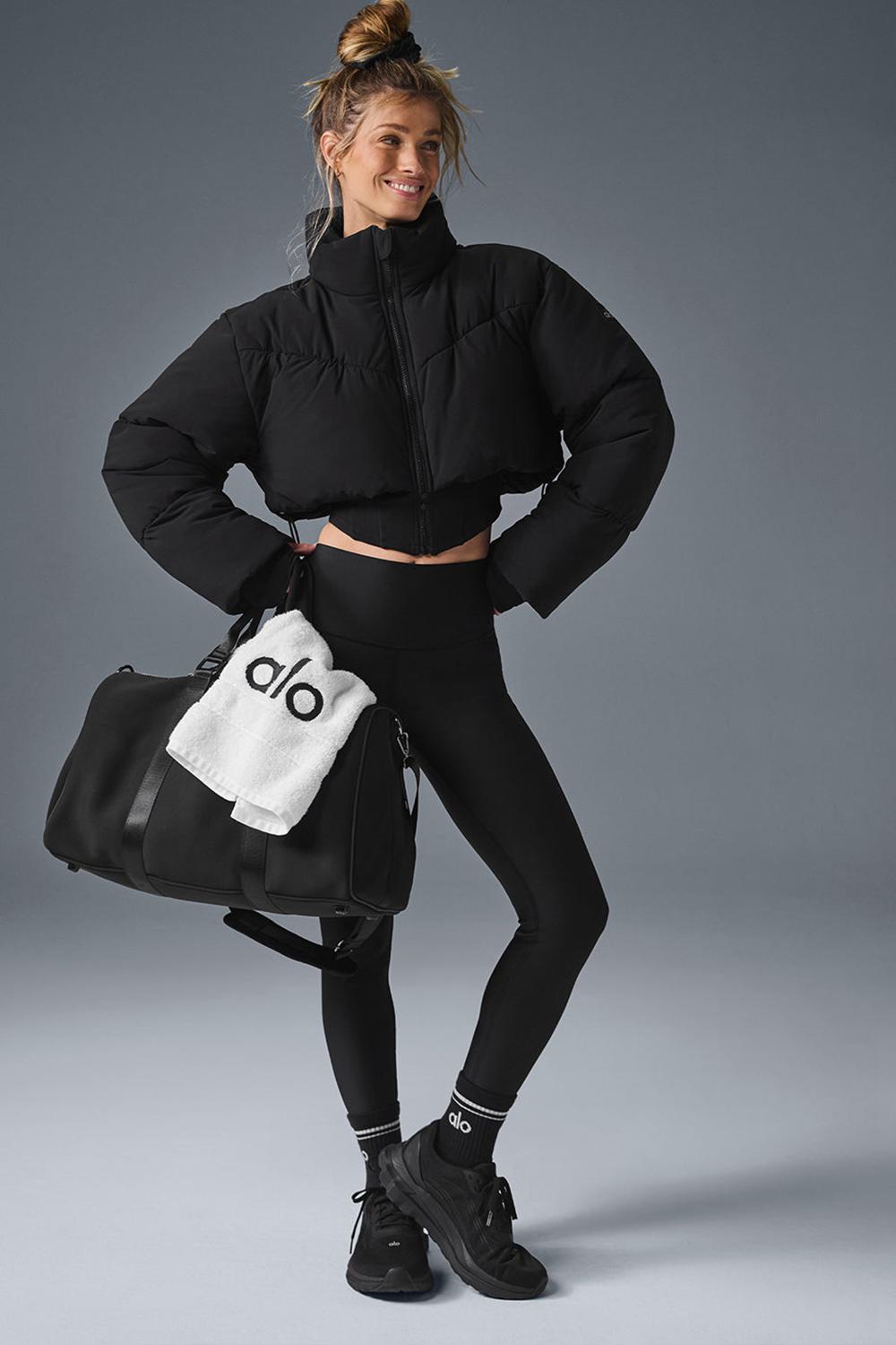Black Women Alo Yoga Main Act Corset Puffer Jacket | Australia  74809-QNZE