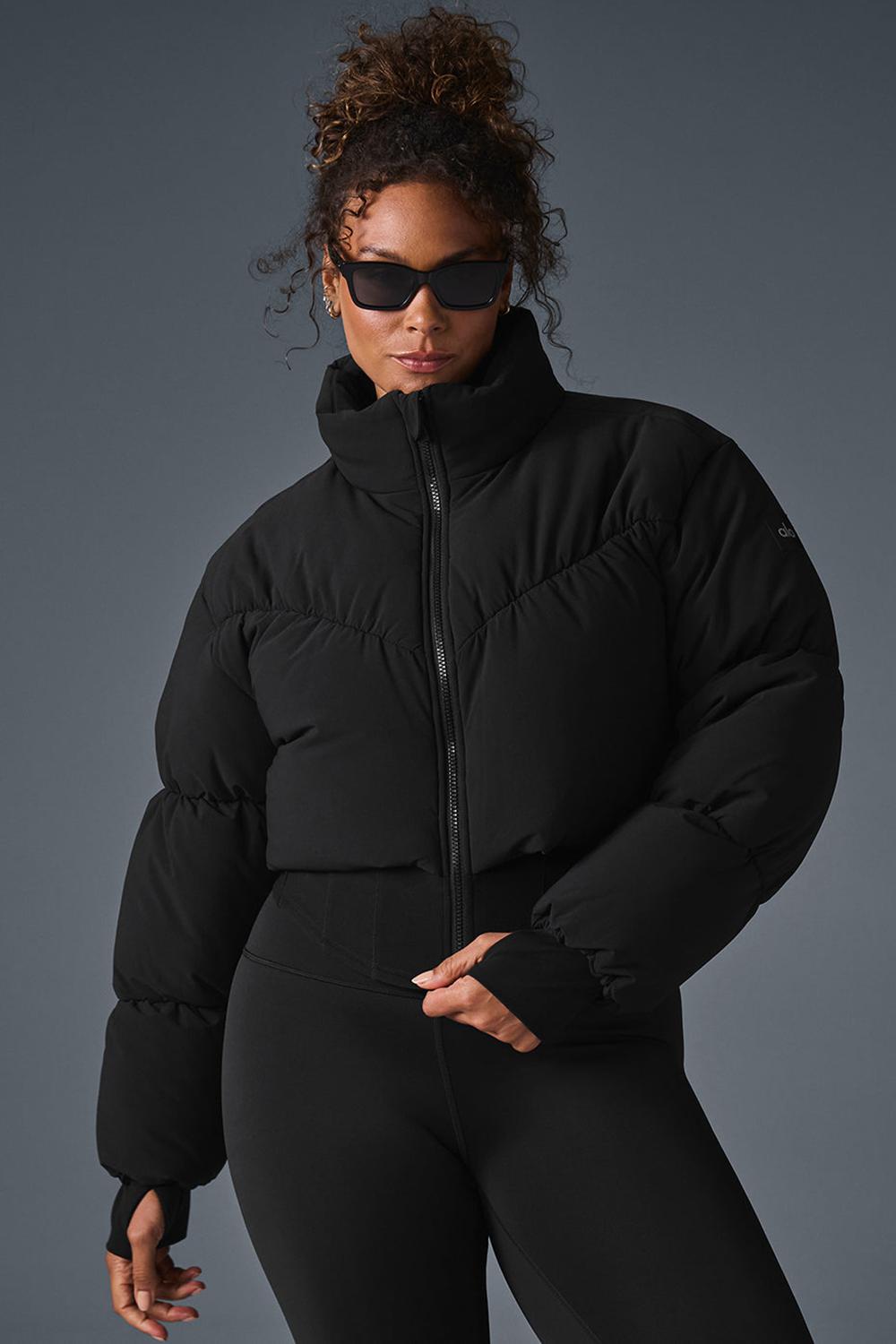 Black Women Alo Yoga Main Act Corset Puffer Jacket | Australia  74809-QNZE