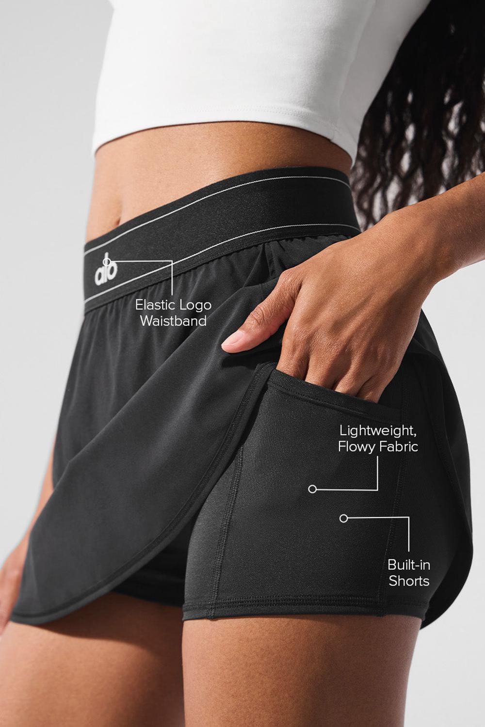 Black Women Alo Yoga Match Point Tennis Skirt | Australia  35467-TGIC