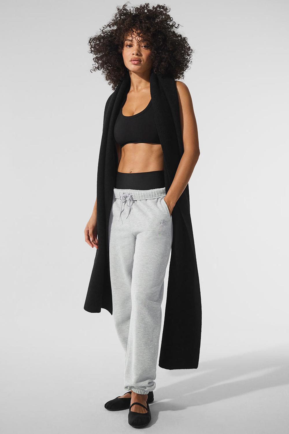 Black Women Alo Yoga Merino Wool Oversized Scarf | Australia  25069-JDST