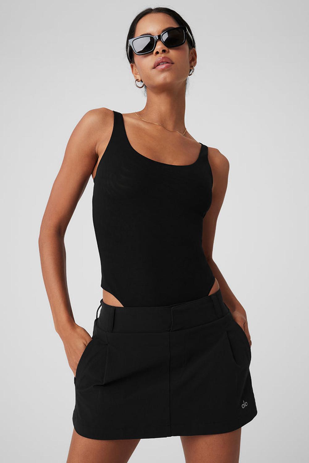 Black Women Alo Yoga Mesh Sheer Illusion Bodysuit | Australia  10653-LWJK