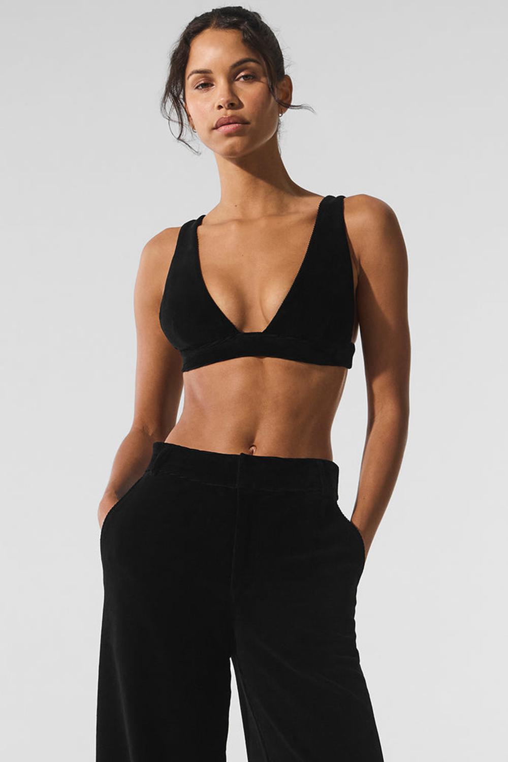 Black Women Alo Yoga Micro Corduroy Dreamer Bra | Australia  42157-BRXI