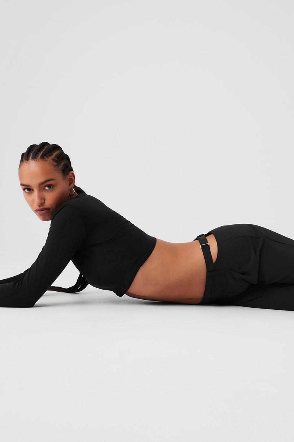 Black Women Alo Yoga Mid-Rise Showdown Pant | Australia  97205-RDYW